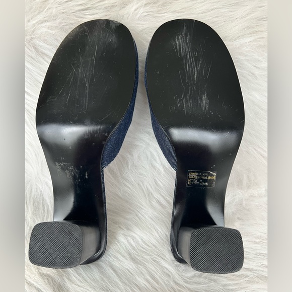 Mia Skylar denim cross-stitch square toe mules - Picture 6 of 8